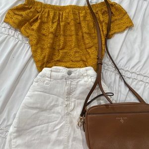 Mustard off shoulder Top